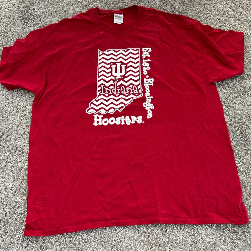 Indiana Hoosiers T Shirt‎ Mens XL Red Est 1820 Bloomington College